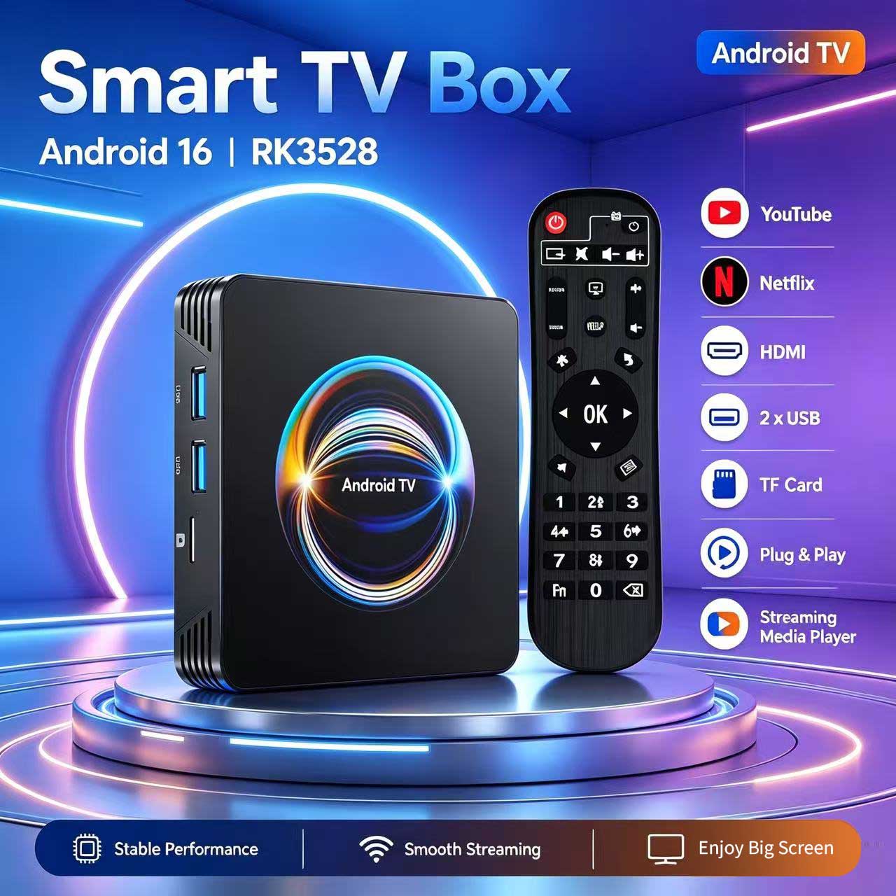 Ddr3 8Gb - Android 16 X66 TV Box RK3528