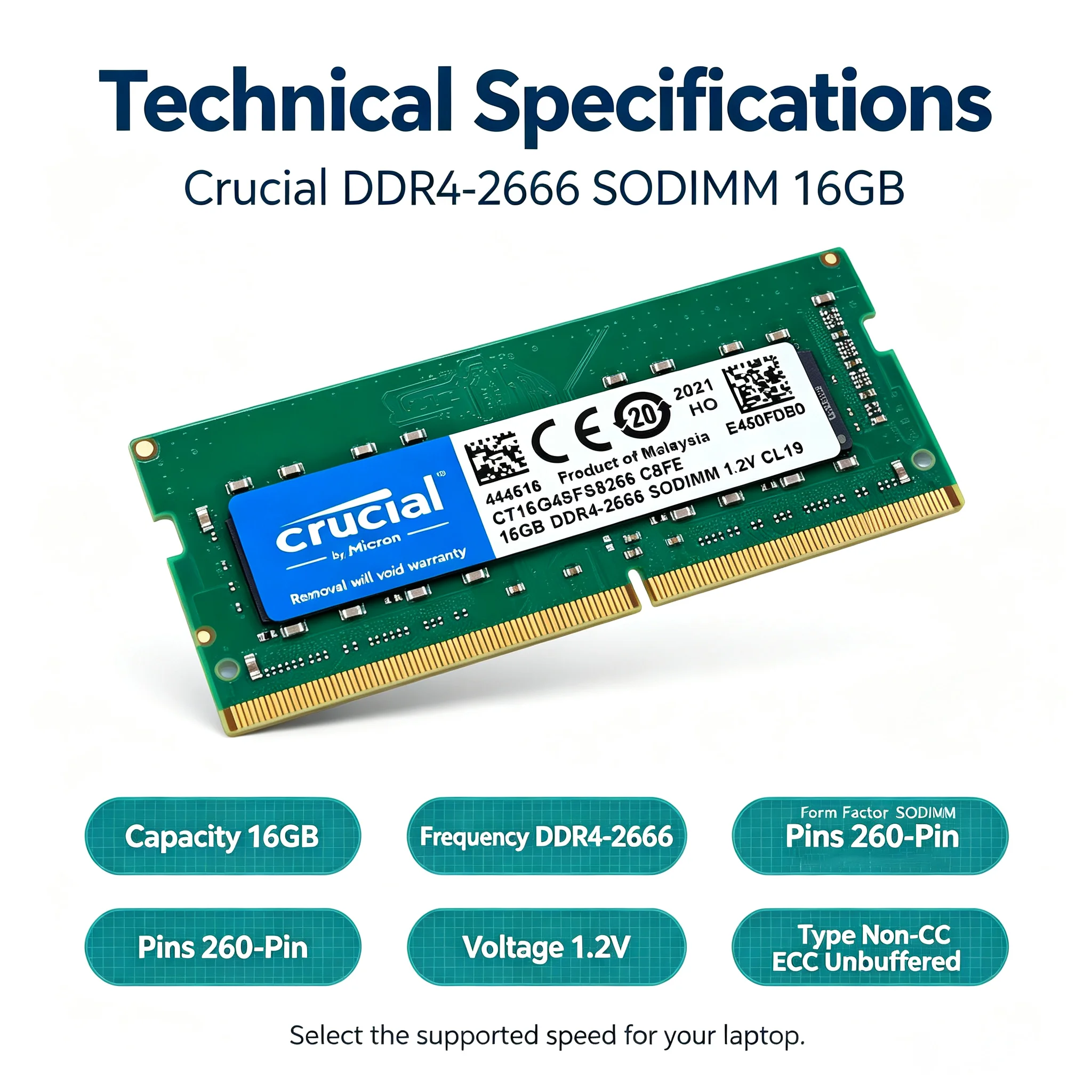 Crucial DDR4 Laptop RAM SODIMM - Ddr4 3200 16Gb ulasan dan harga