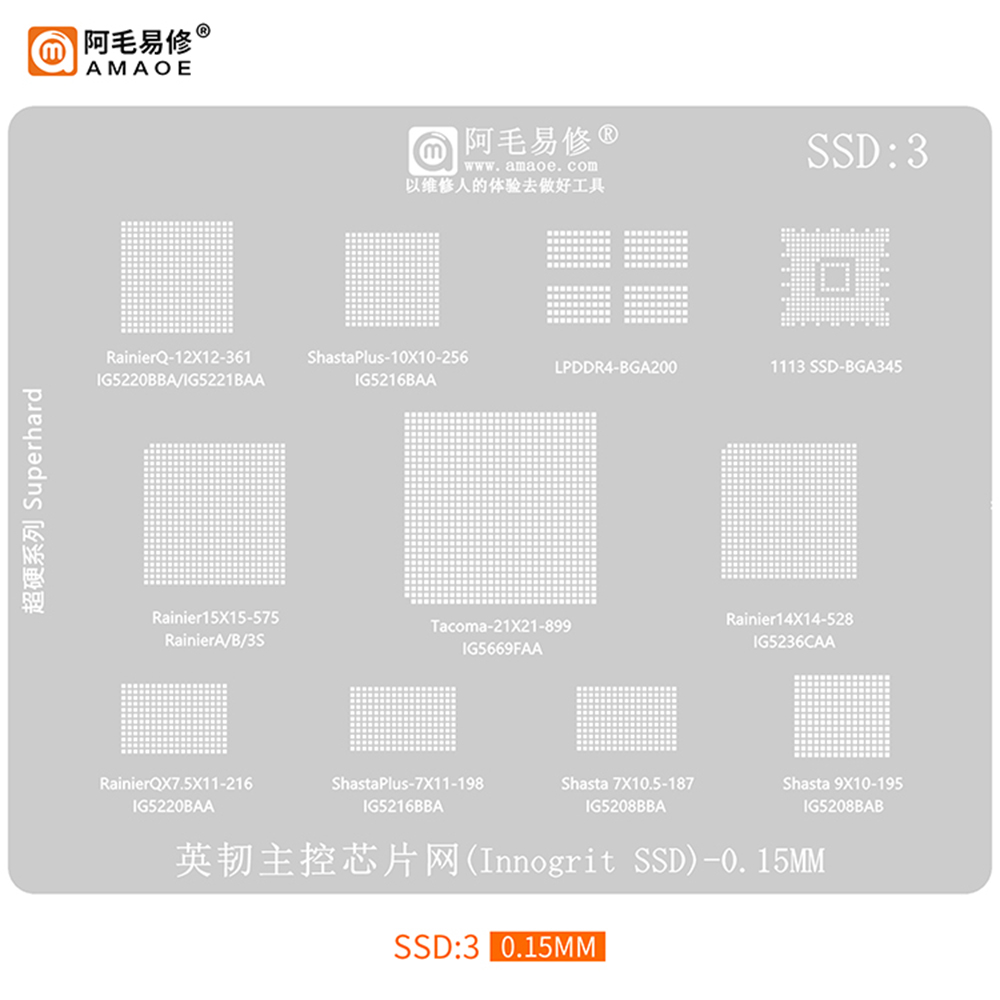 AMAOE SSD Reballing Stencil SS - Ddr2 Ram ulasan dan harga