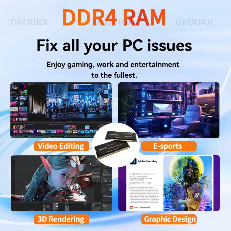 GKOUIOI DDR4 Memoria Ram 4GB 8 - Ddr4 3200 16Gb ulasan dan harga